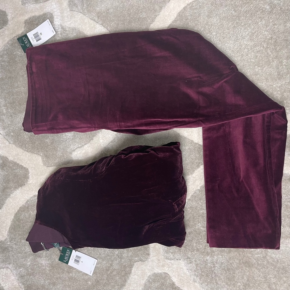NWT Lauren by Ralph Lauren Velour Track Suit